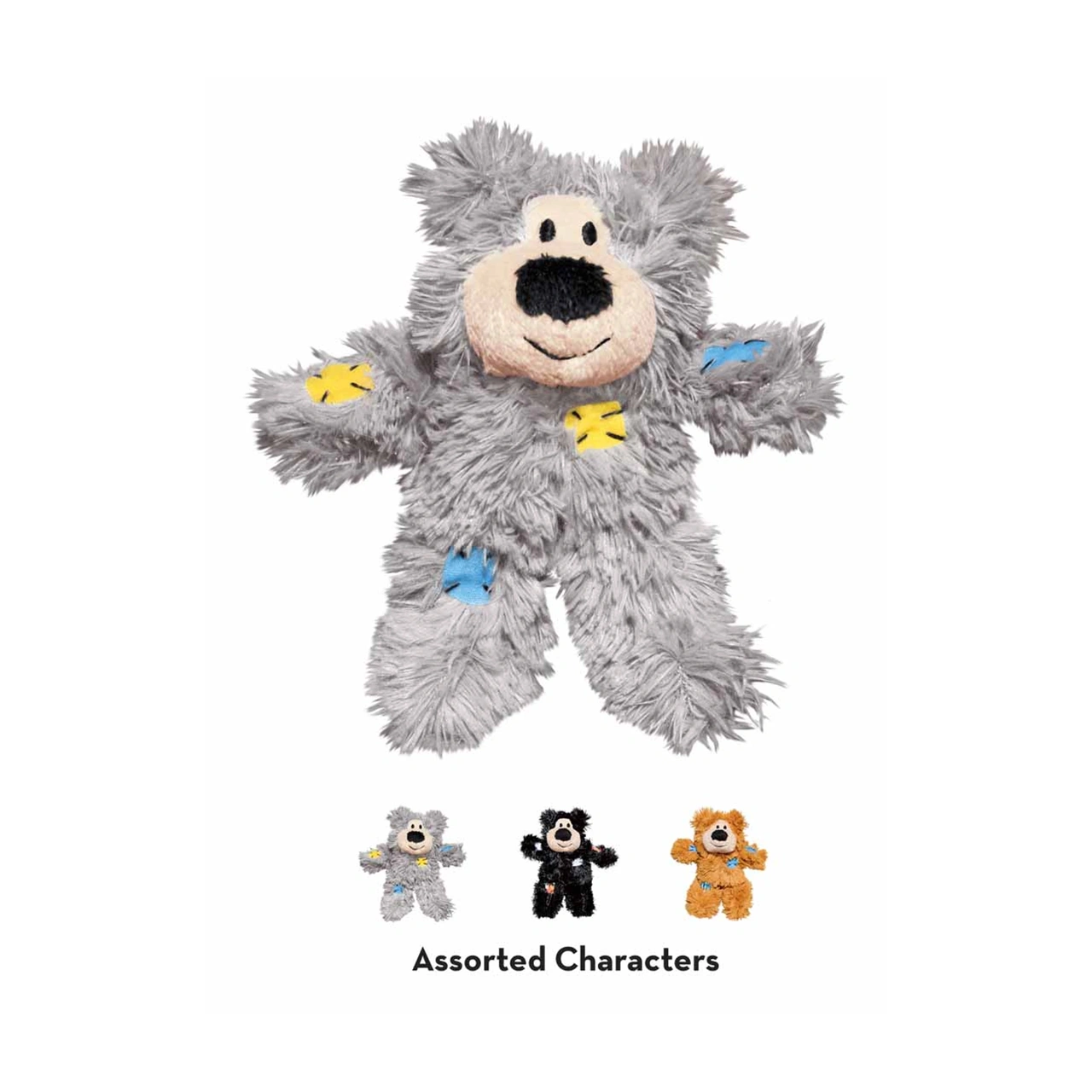 KONG Softies Patchwork Bear kattebamse 13 x 8 x 5 cm med catnip